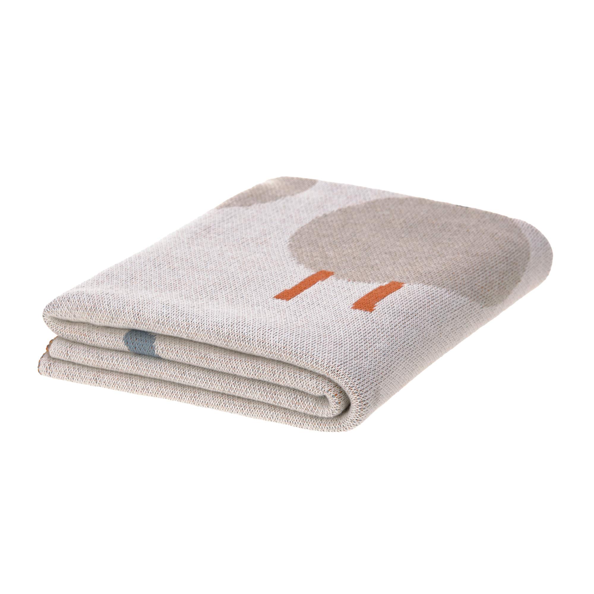 LÄSSIG Baby Krabbeldecke Strickdecke Spieldecke Schmusedecke Kuscheldecke GOTS zertifiziert weich/Baby Blanket 75 x 100 cm Sheep