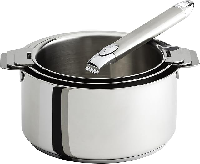 Cristel S3CZ série de 3 Casseroles Mutine + 1 Removable Handle Stainless Steel Zenith