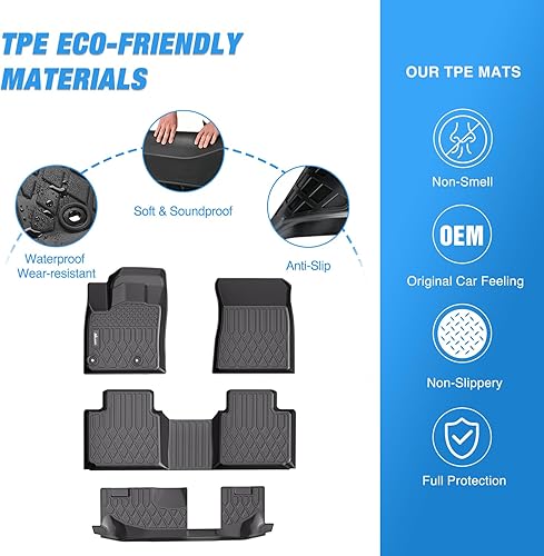 Miniatura 3 de Nilight Alfombrillas de TPE para Mitsubishi Outlander 2022 2023 2024 2025 (no para modelos Phev y Sport), revestimientos de suelo resistentes para