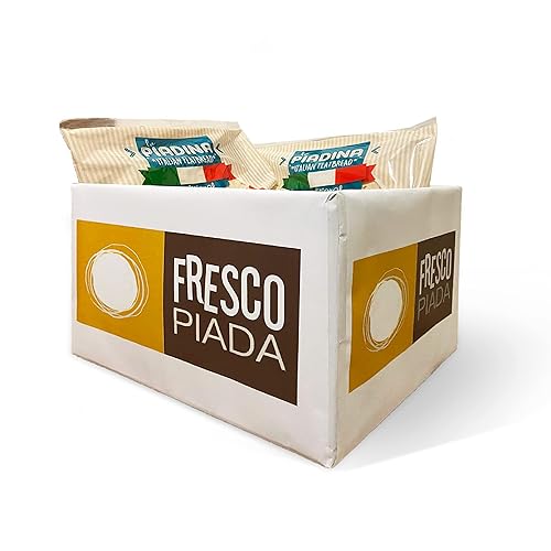 Fresco Piada, Paquete de 12 piezas de la Piadina italiana original (48 unidades en total), sin conservantes añadidos, 100% fabricado en Italia, sin