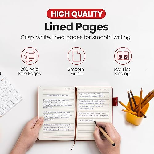 Miniatura 5 de Promot Cuaderno personalizado  A5 forrado de cuero encuadernado diario para escribir mujeres y hombres  Cuaderno ejecutivo de tapa dura, diario