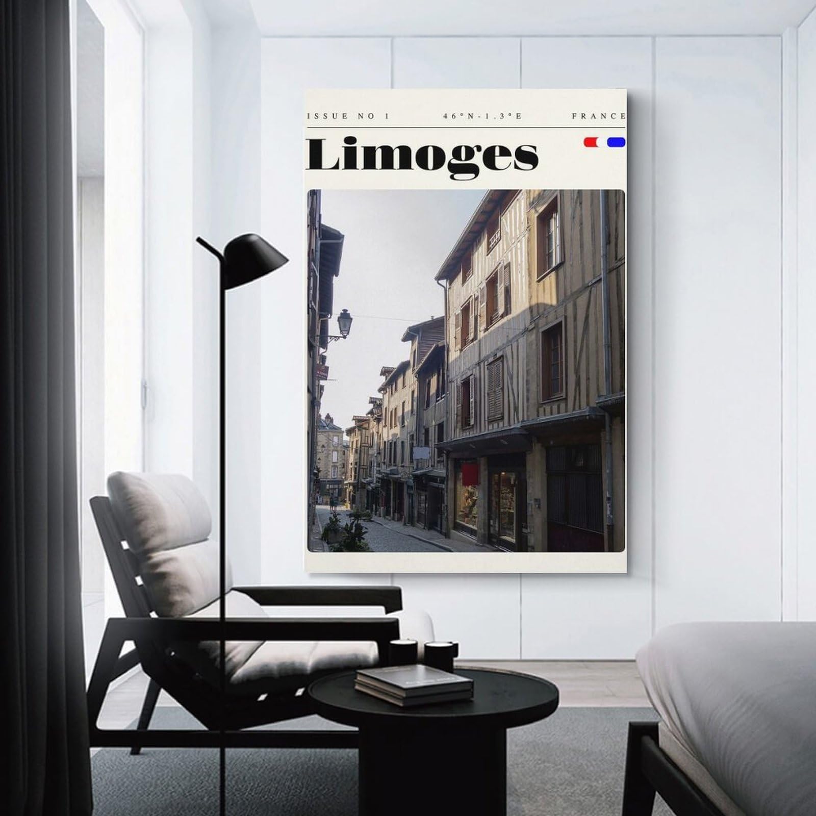 Junmoney Limoges France Travel Art Room Decor Wall Art, 20x30inch(50x75cm), for Bedroom, Guest Room Or Reading Nook, Home Artwork with A Soft Interior Feel