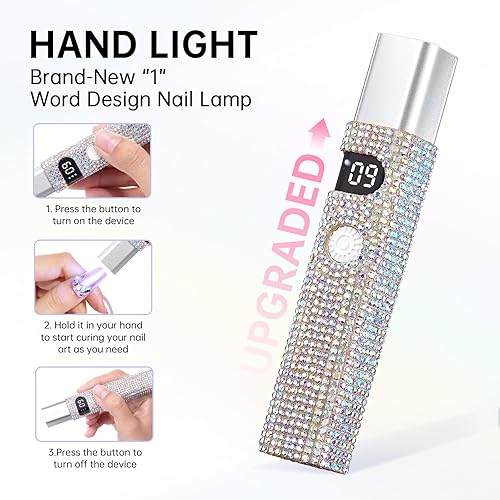 Miniatura 2 de Luz UV de mano para uñas de gel, mini lámpara LED inalámbrica para esmalte de uñas de gel, lámpara de curación flash portátil, secador de uñas USB