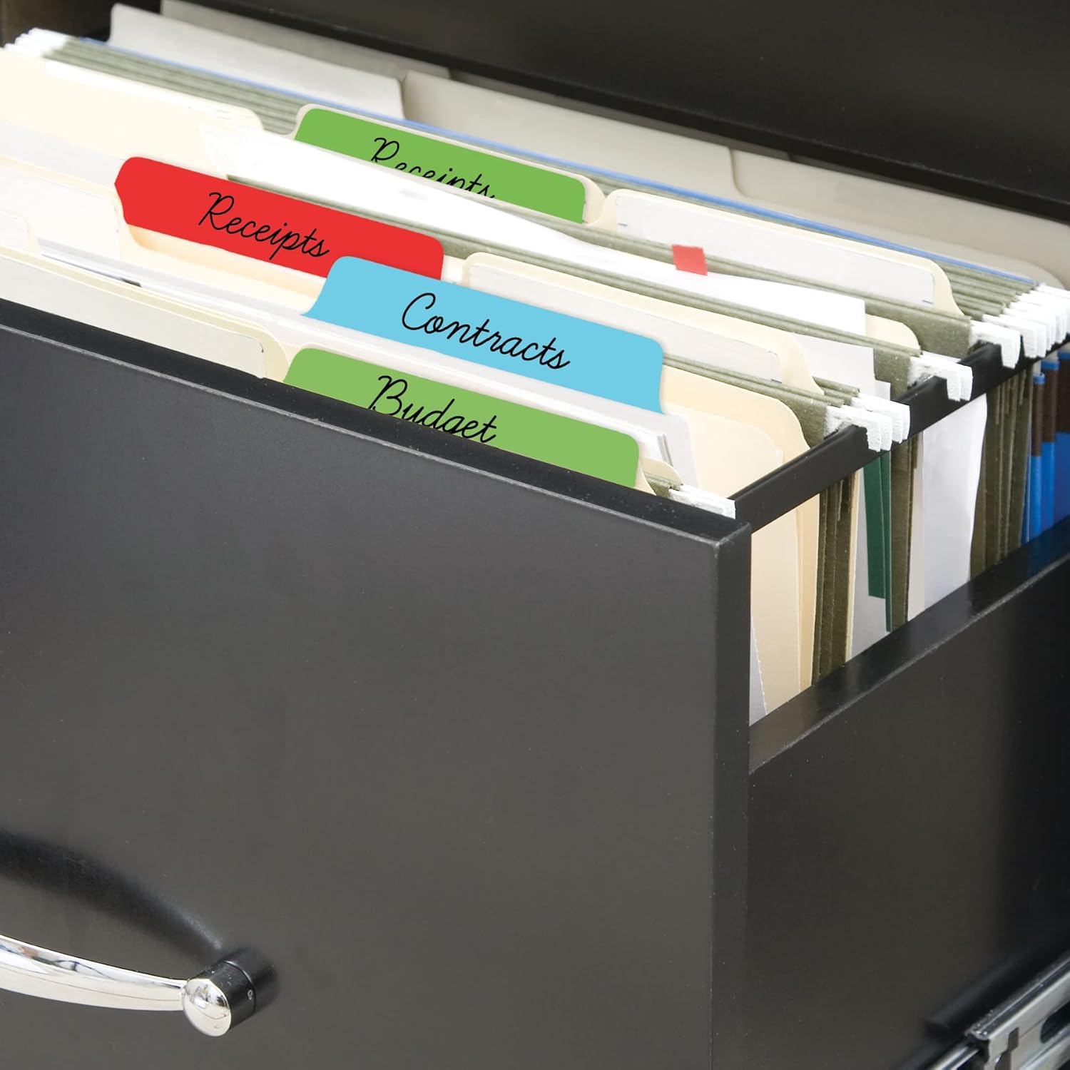 Avery Ultra Tabs Repositionable Filing Tabs, Two-Side Writable Index Tabs, 3" X 11/2", Assorted Primary Colours, 24 Tabs Per Pack (74775)