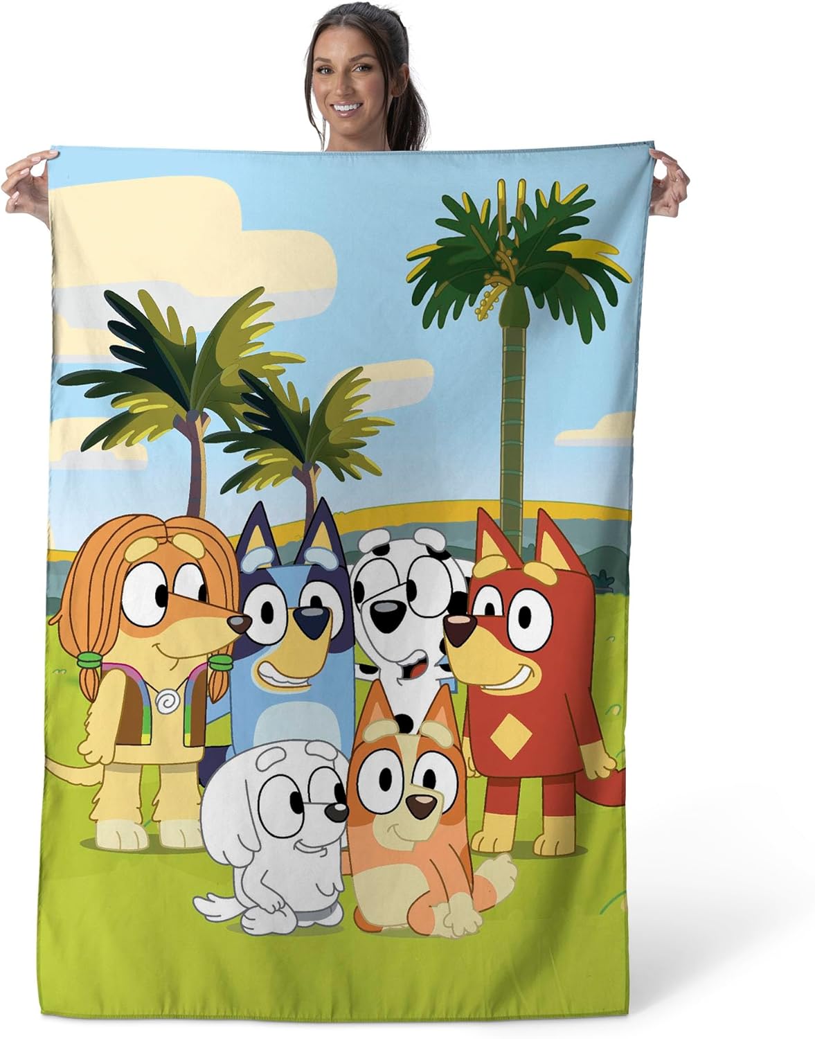 Northwest Bluey Puppy Buddies Woven Wall Hanging, Fabric Poster Wall Art, 40x57 inches