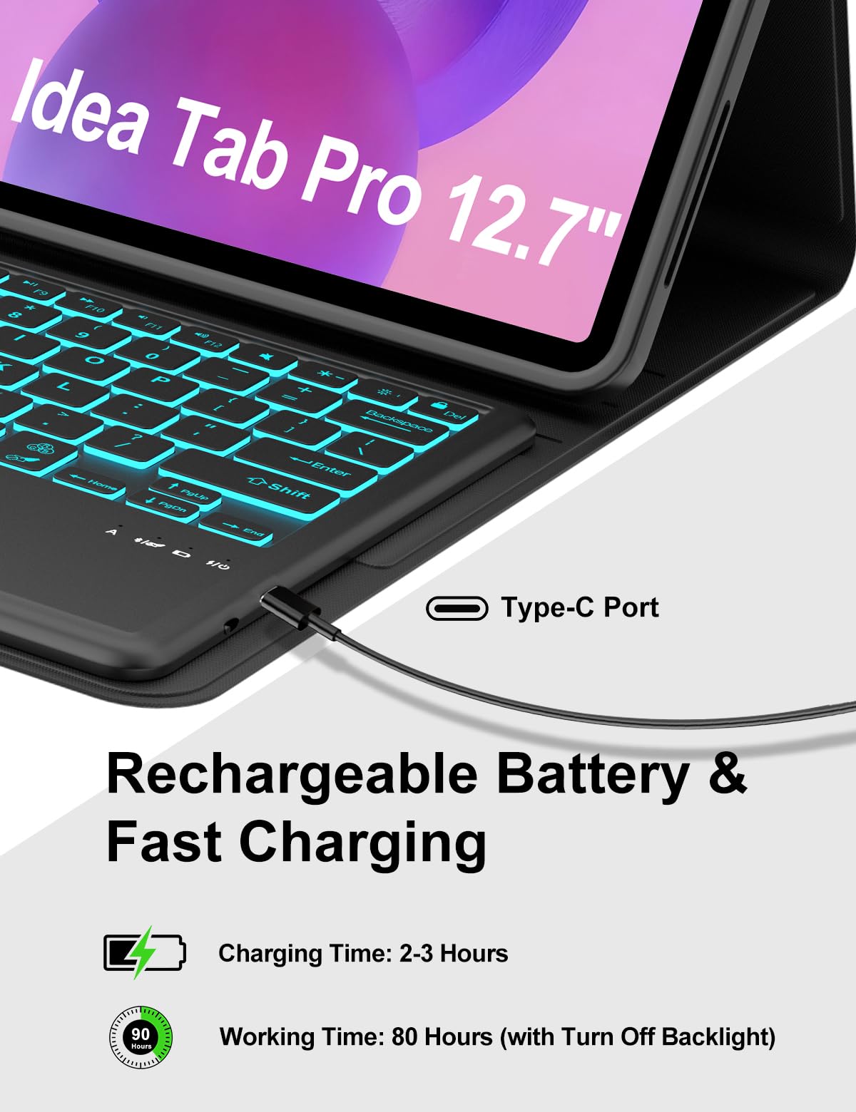 Amazon.com: Keyboard Case for Lenovo Idea Tab Pro 12.7'' 2025 with