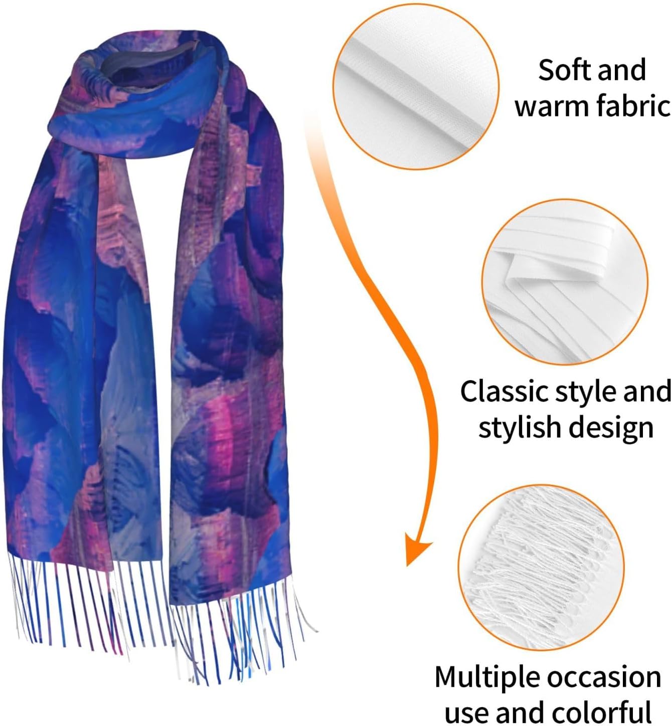 (Beauty Grand Canyon) Women's Soft Warm Scarf Large Plush Shawl Wrap with Fringe Fashion Winter Scarves for Cold Weather