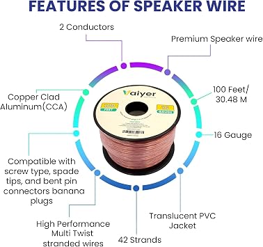 Home Stereo System Kit 7.2 Channel 2500 W Bluetooth Amplifier w/ 4 Qty of 8 Framed Ceiling Speakers 300 W Each, Mic, 200 ft Speaker Wire & Remote Ideal for Home, Office, Restaurant by Vaiyer
