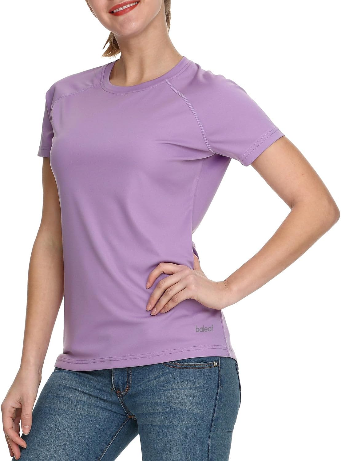 baleaf Women's UPF 50+ UV Protection Shirts Short Sleeve T-Shirts SPF Sun Shirts Quick Dry Outdoor Performance Tops Purple Size M - Image 3