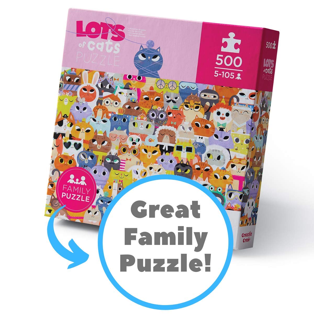 Amazon.com: Crocodile Creek, Puzzle Family Lots of Cats 500 Pieces