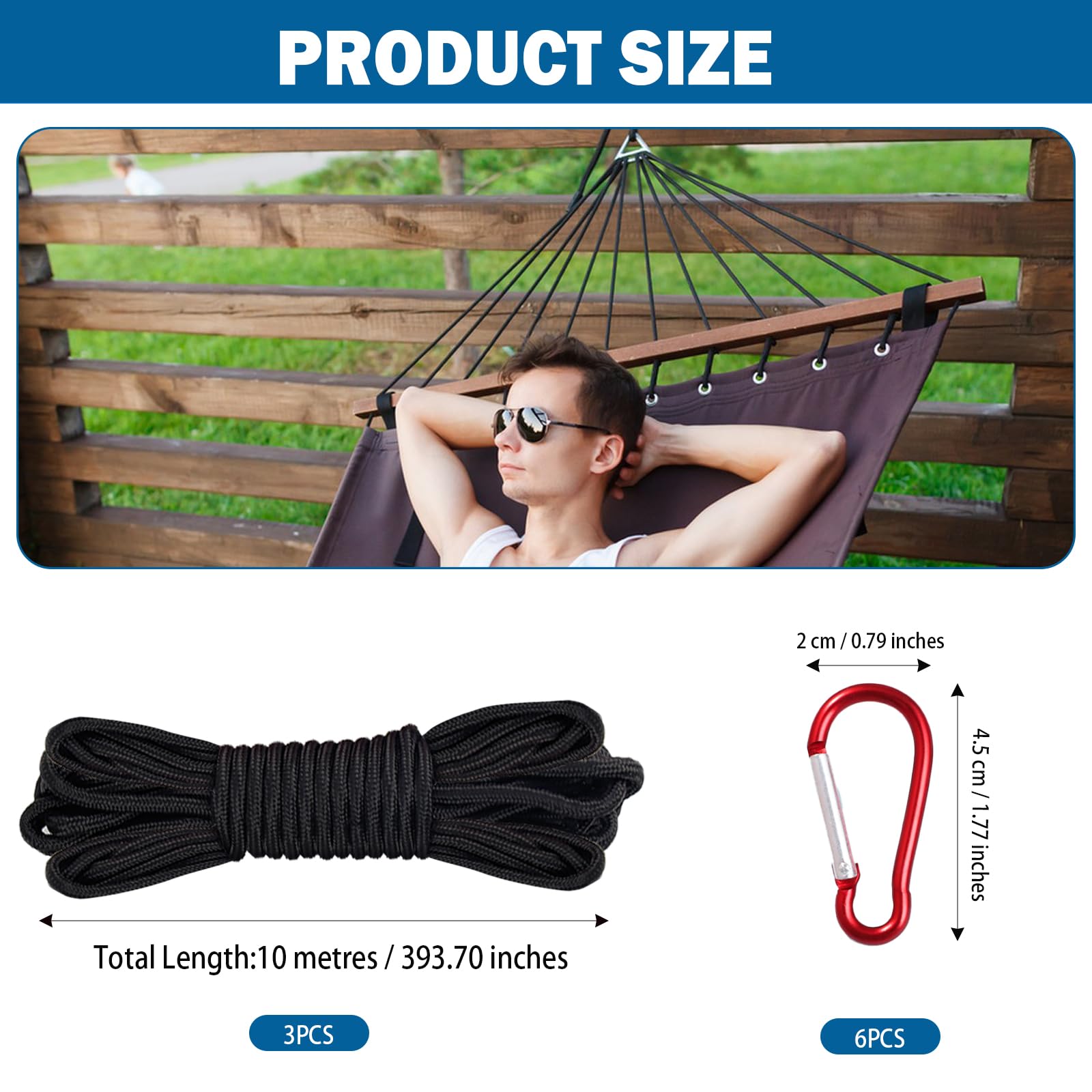 Lot De 3 Cordes Multifonctions En Nylon Noir De 4 Mm D