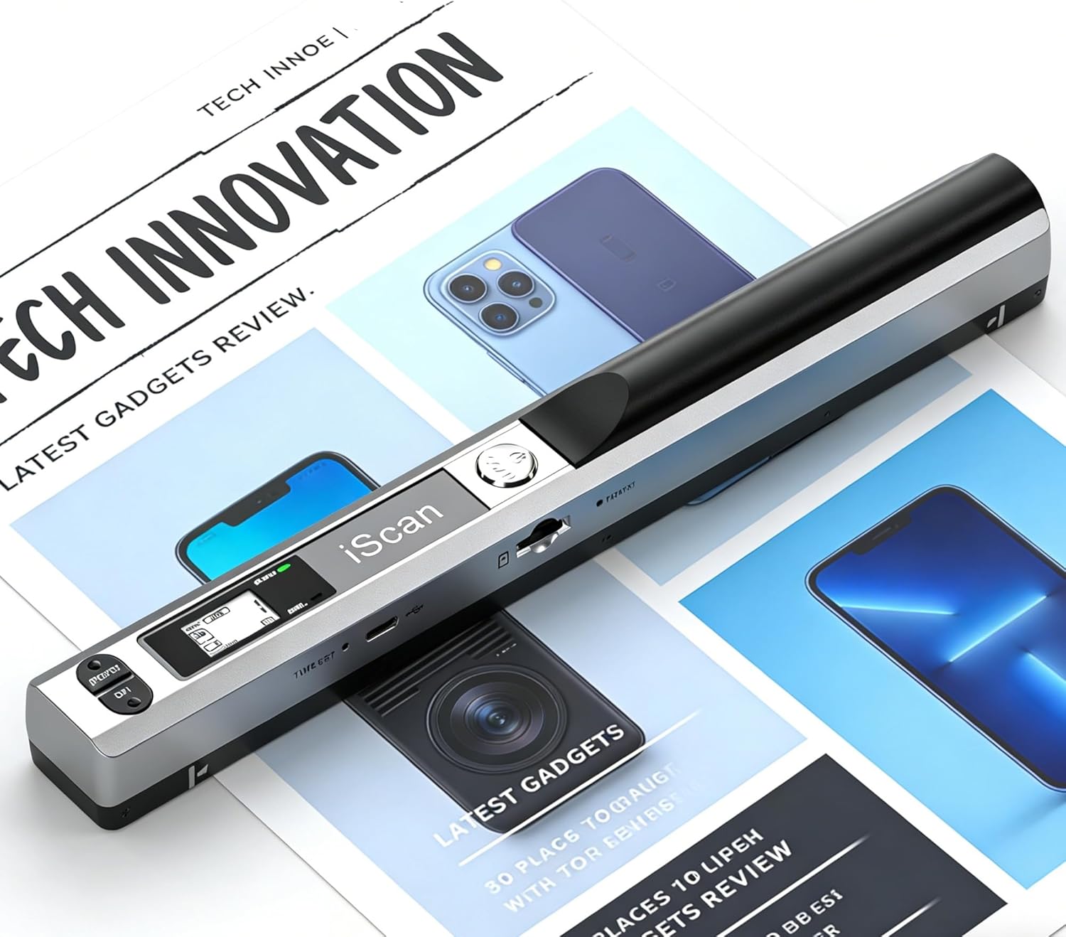 Portable Document Scanner, Receipt Scanners for Computers Laptop, Photo Scanners for Old Pictures to Digital Fast, JPG/PDF Format 900DPI Scan, 16G SD Card