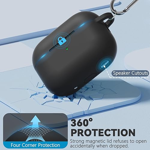 Miniatura 3 de Ljusmicker Funda protectora de silicona suave con kit de limpieza para Apple AirPods Pro de 2 y 1 generación, para mujeres y hombres, funda con tapa