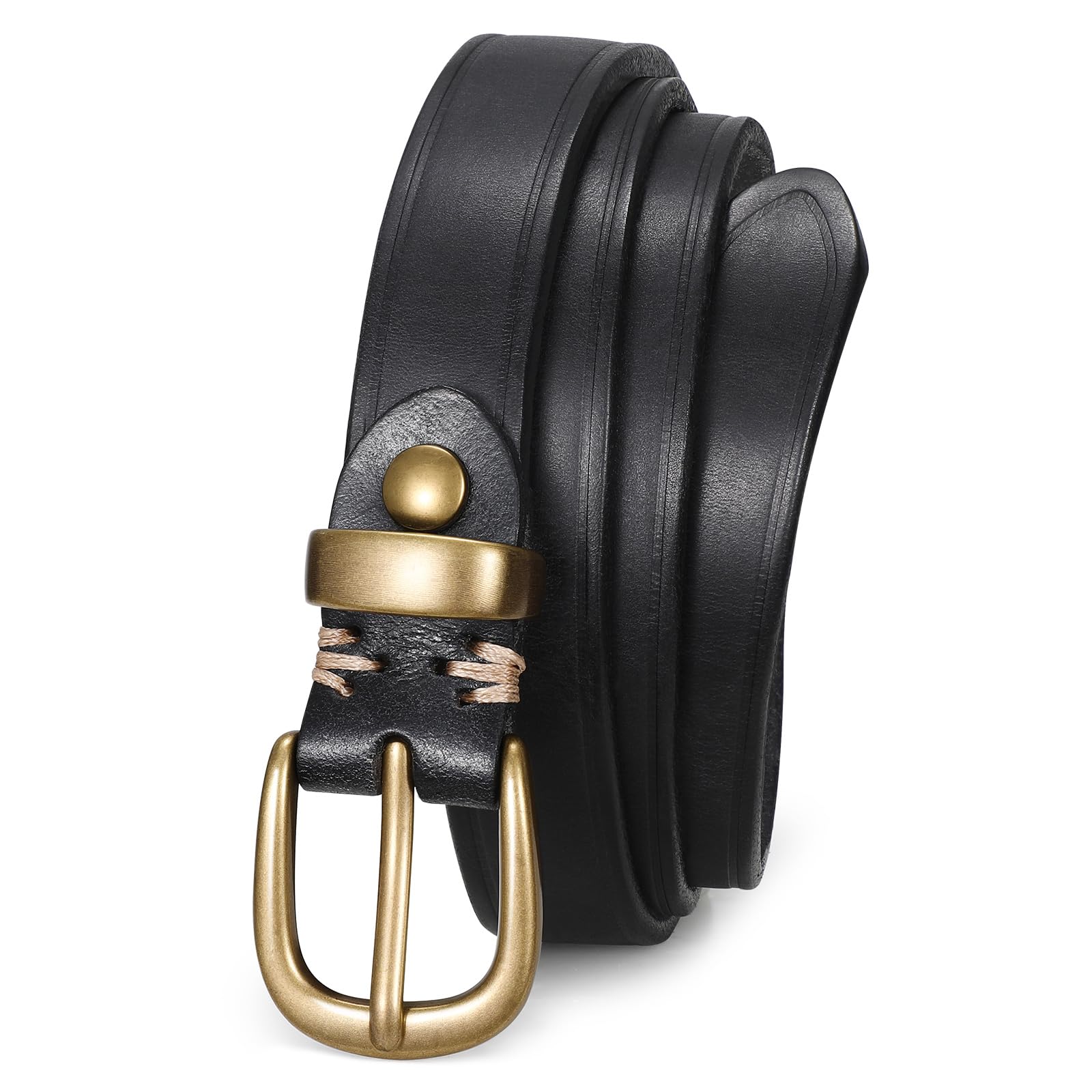 SUOSDEY Women Genuine Leather Belts for Jeans Pants Skinny Leather Belts for Dresses