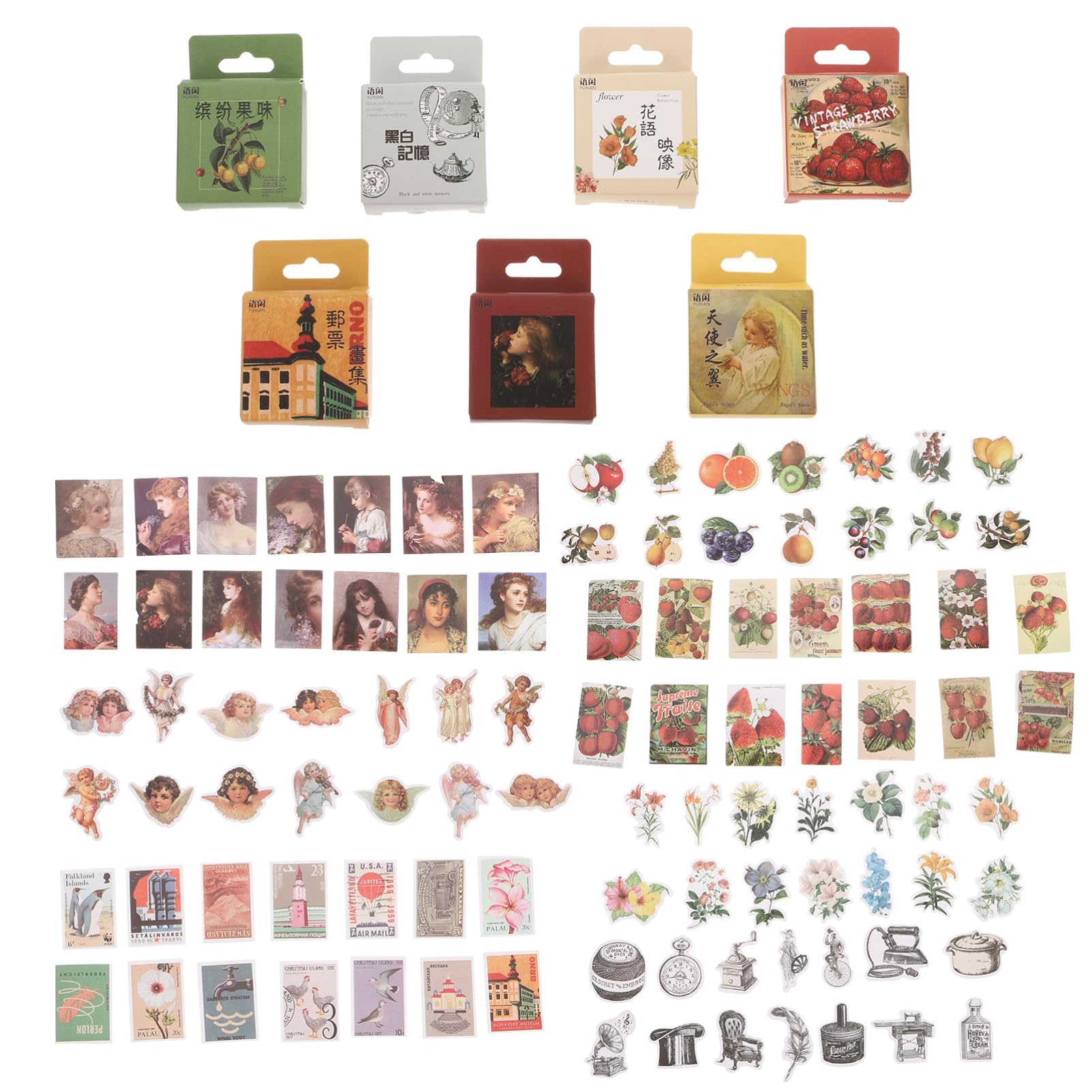 TEHAUX Adesivi Decorativi Per Scrapbook Stickers Retro e Album Fotografici Materiali Artigianali e Creativi