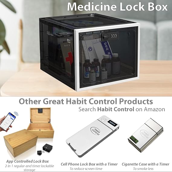 The Medicine Lock Box with Combination Lock, Large