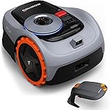 Navimow i105E+Garage S Robot Cortacésped Perimetral sin Cables, máx. 600 m², Ganador de la Prueba robótica RTK Vision, protección contra erizos, mapeo automático con IA