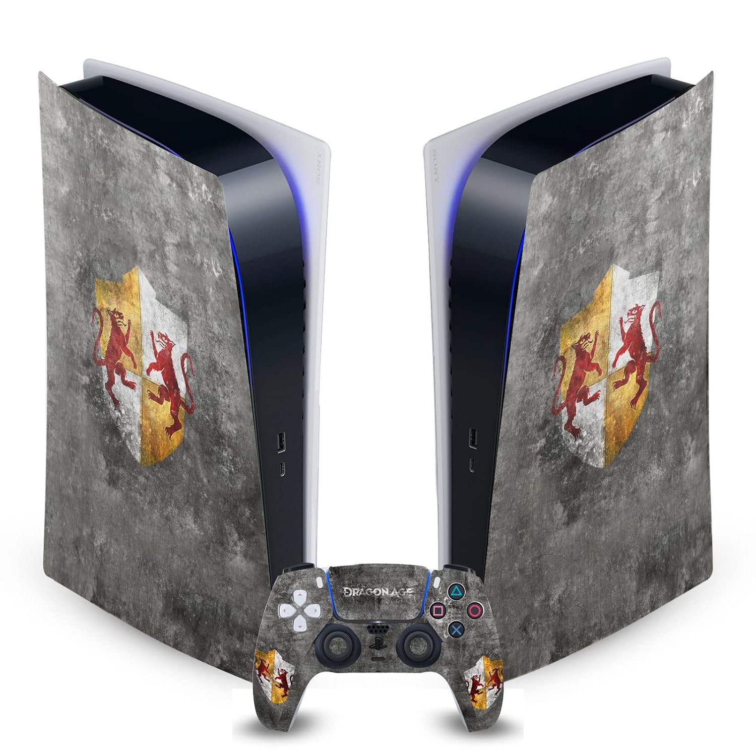 Head Case Designs Officially Licensed EA Bioware Dragon Age Ferelden Distressed Heraldry Vinyl Faceplate Gaming Skin Decal Compatible With Sony PlayStation 5 PS5 Digital Console & DualSense Controller