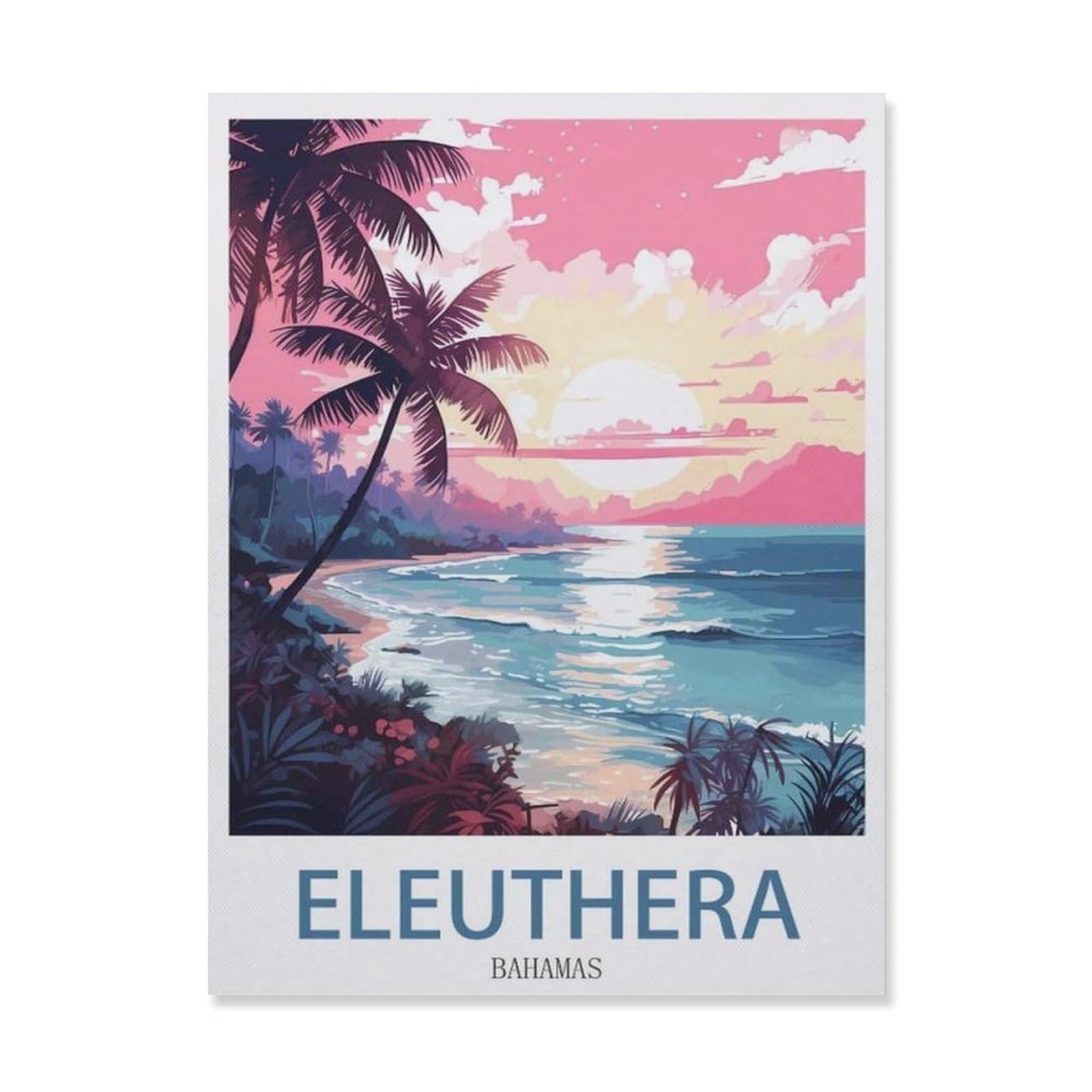 Metal Tin Sign，Eleuthera Bahamas，Tin Sign Vintage Rustic Decor Cave Coffee Shop Bar Bedroom Home Wall Decor Nostalgic Tin Sign(30x40cm）12x16 inch-EF93