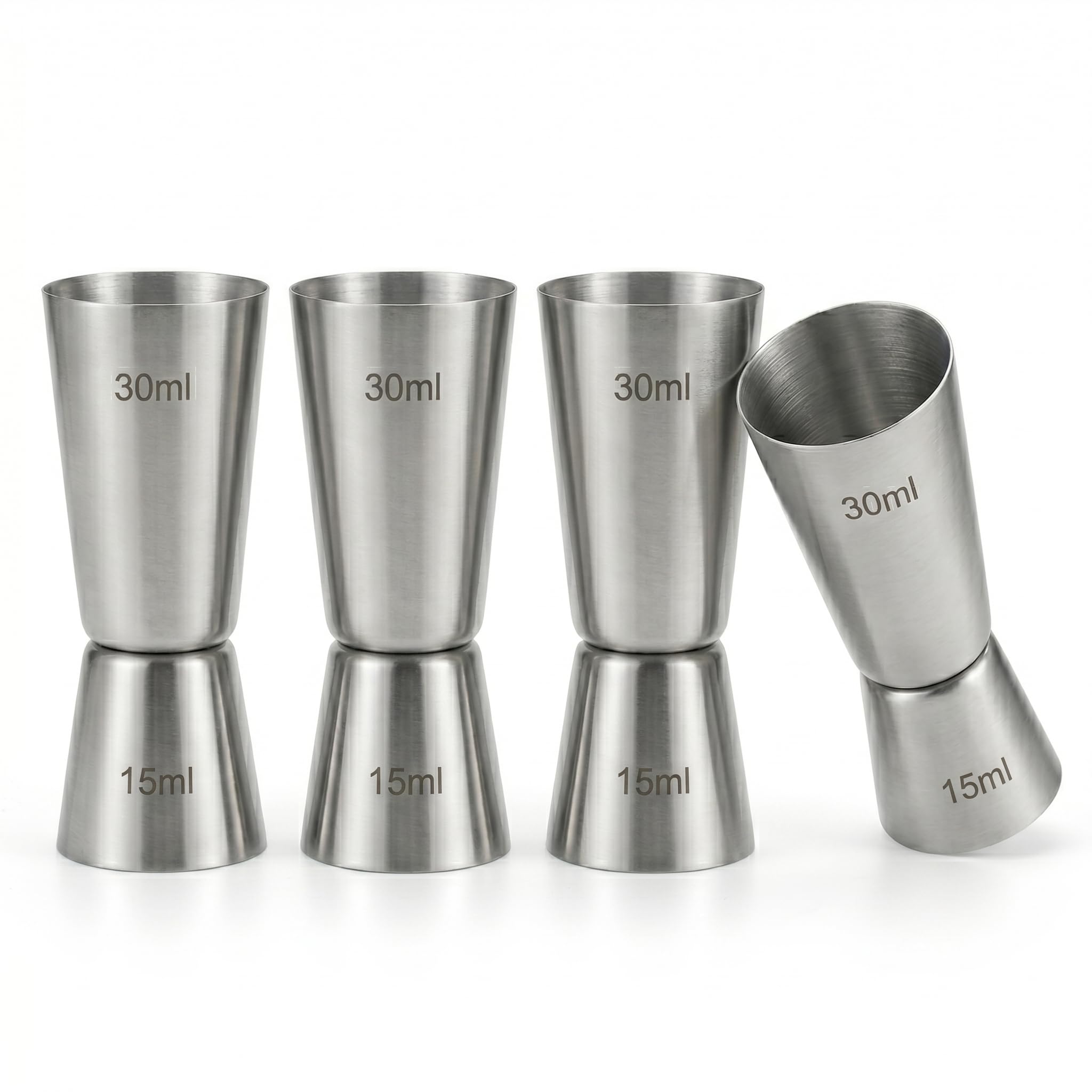 4 Pcs Stainless Steel Spirit Measures, 15ml/30ml Measures for Spirits
