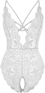 Women's One Piece Lingerie Sexy Lace Teddy Deep V Bodysuit Underwear S-XXL