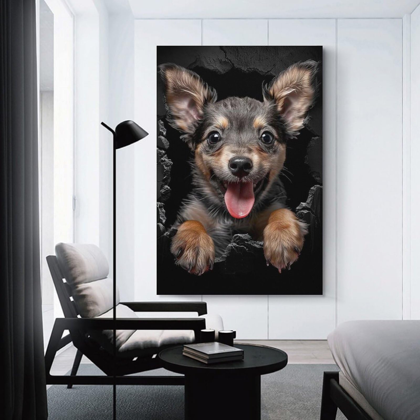 Junmoney Swedish Vallhund Hanging Wall Art, 20x30inch(50x75cm), for Living Room, Bedroom, Office Or Hallway, Decorative Artwork with Broad Appeal