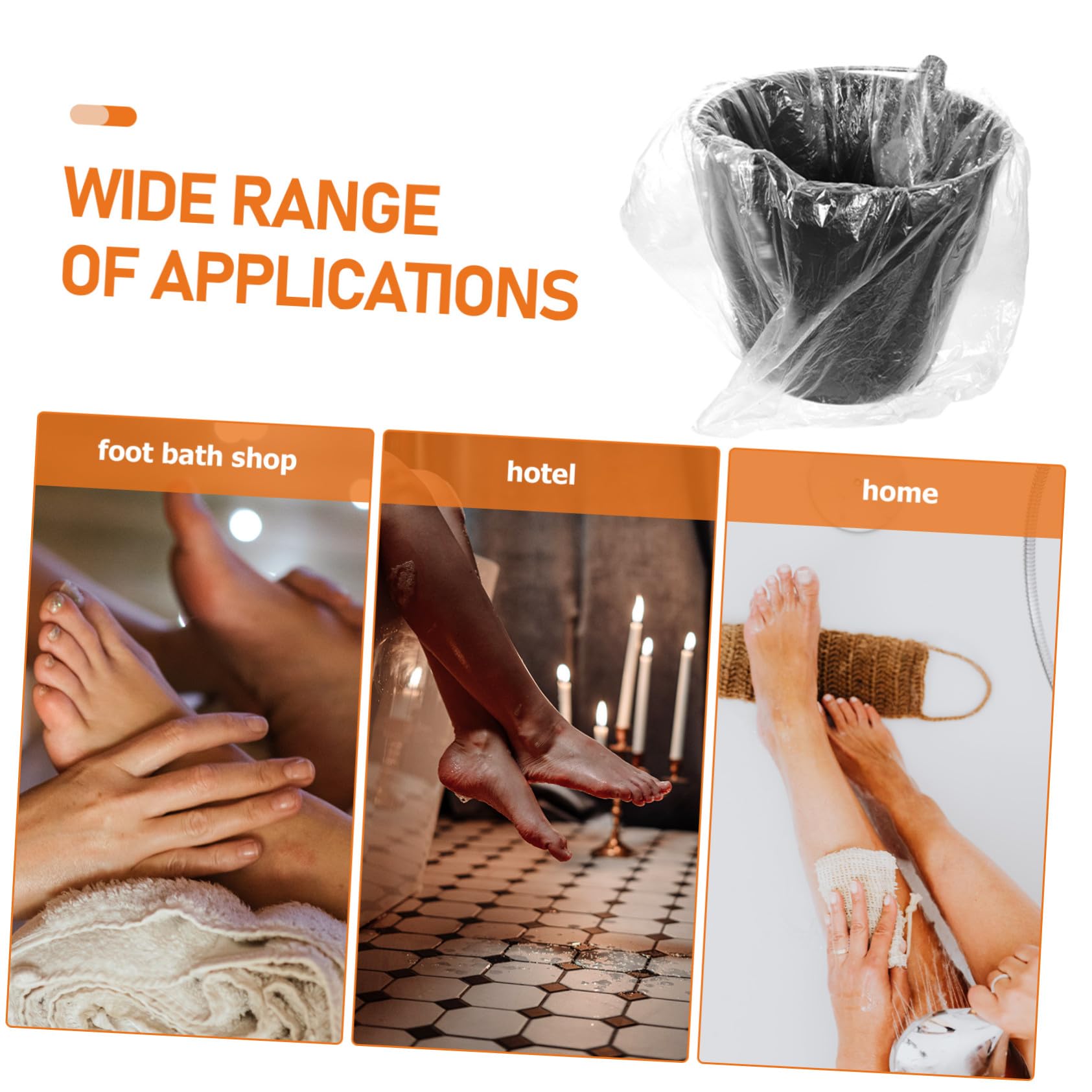 Lot de 80 sacs jetables pour bain de pieds - Imperméables - Pour spa - Pratique - Pour salon et maison - Léger et respirant - Pas d'effort d'installation