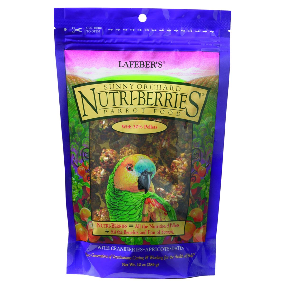 LAFEBER'S Sunny Orchard Nutri-Berries Pet Bird Food, Made with Non-GMO and Human-Grade Ingredients, for Parrots, 10 oz