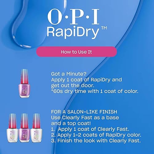 Miniatura 5 de OPI RapiDry, esmalte de uñas de secado rápido  Tonos de invierno opacos, crema y brillantes  A prueba de manchas y secado rápido en 60 segundos