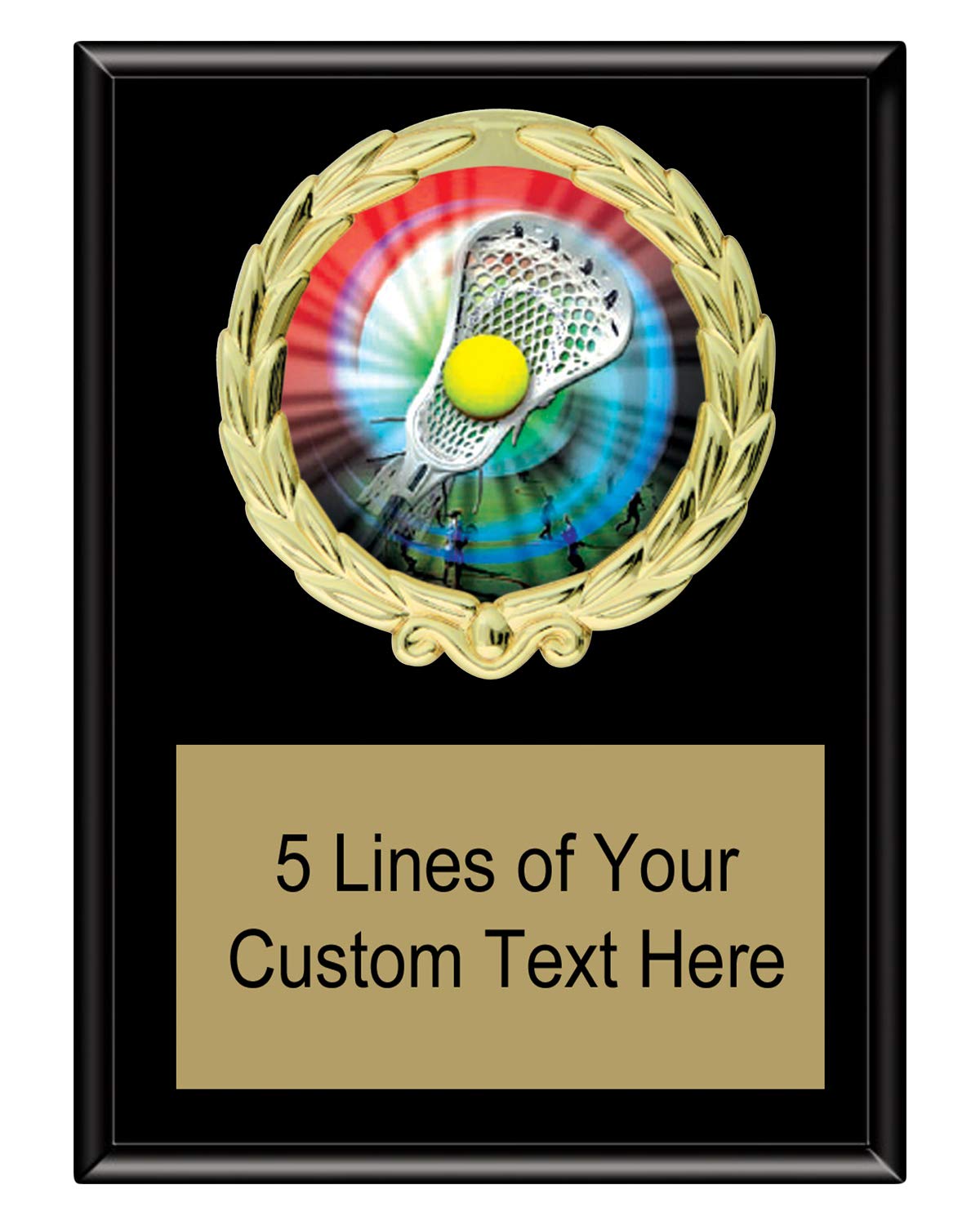 Express Medals 5x7 Black Color Lacrosse Plaque Award Trophy with Engraved Plate MY4