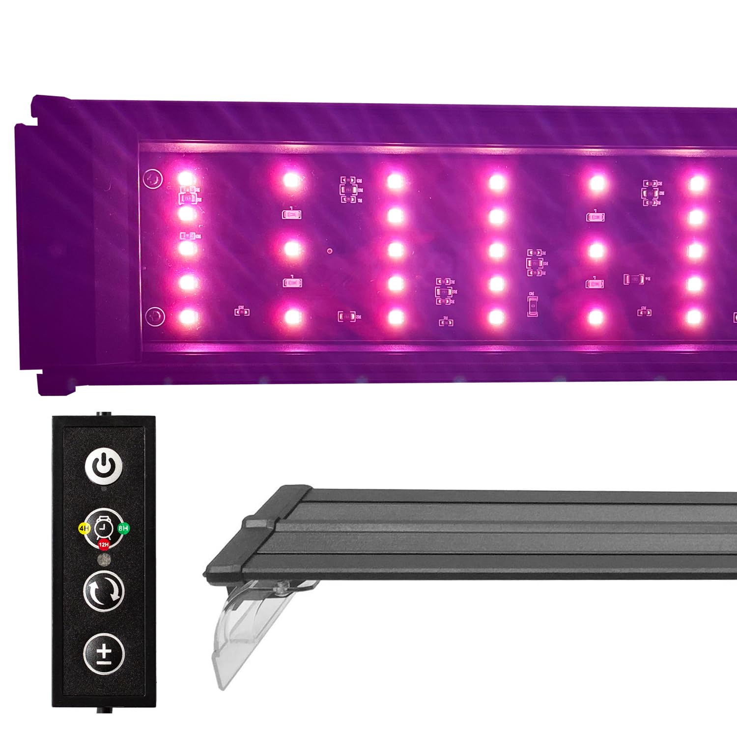 BeamsWorkDA 120 Plant Pink 48 inch Roseate LED Aquarium Light Fish Tank Lamp Asian Red Freshwater RGB Chip with Fixed Timer