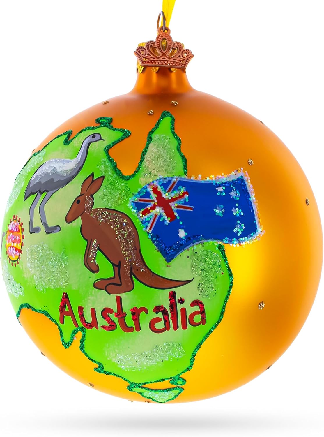 Travel to Australia Glass Ball Christmas Ornament 4 Inches - Image 2
