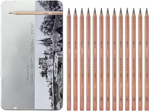 Juego de lápices de dibujo para artistas, 12 piezas, lápices de dibujo 3H, 2H, H, HB, 2B, 3B, 4B, 5B, 6B, 7B, 8B, 9B, 9B