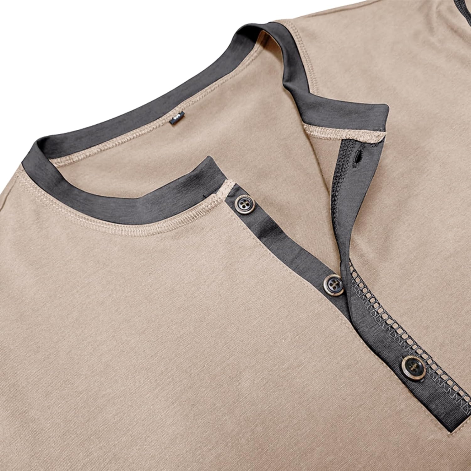 Men's Henley Shirts Classic Casual Basic Tee Shirts Long Sleeve Cotton Button T Shirts - Image 4