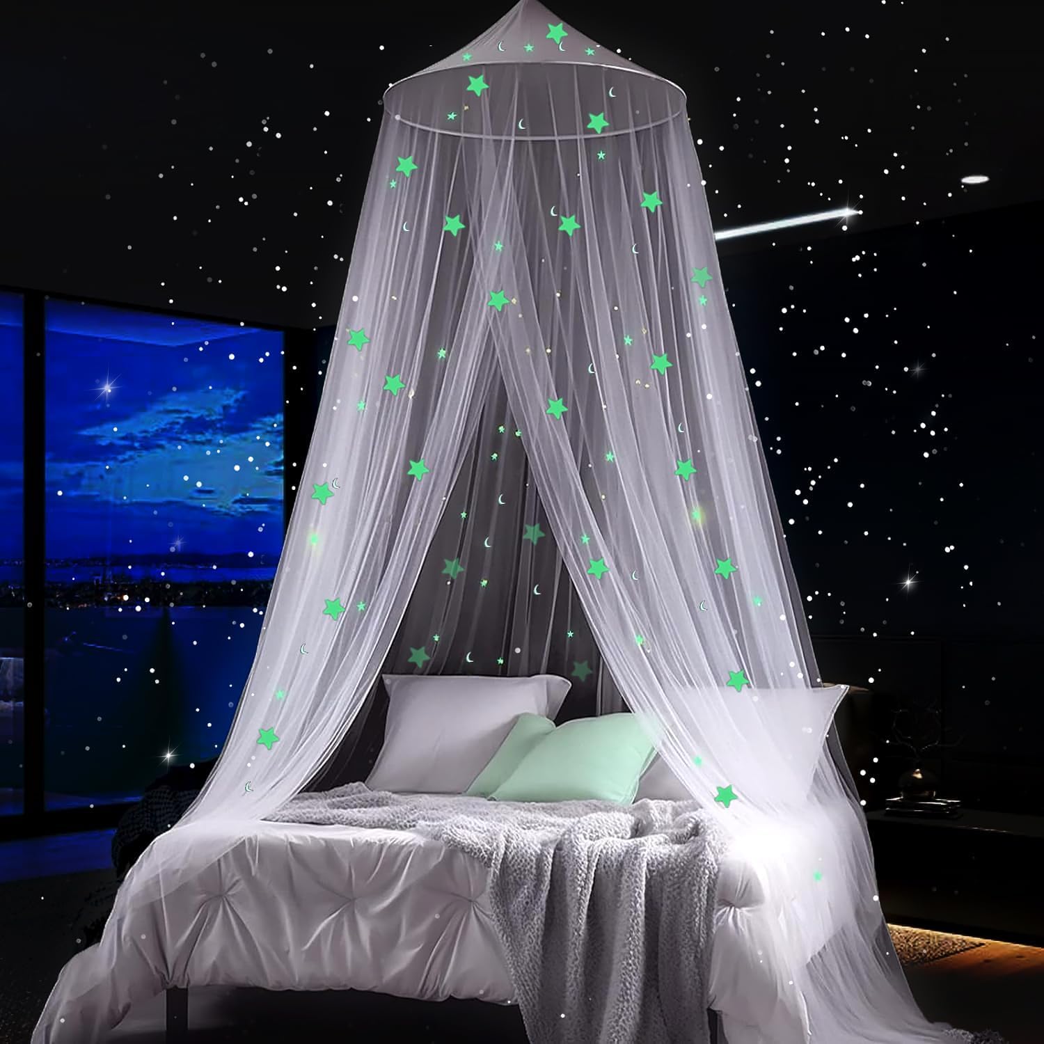 Moskitonetz Für Bett - Konisches Design, 250x900x60cm, Weiß, Einfach Zu Installieren