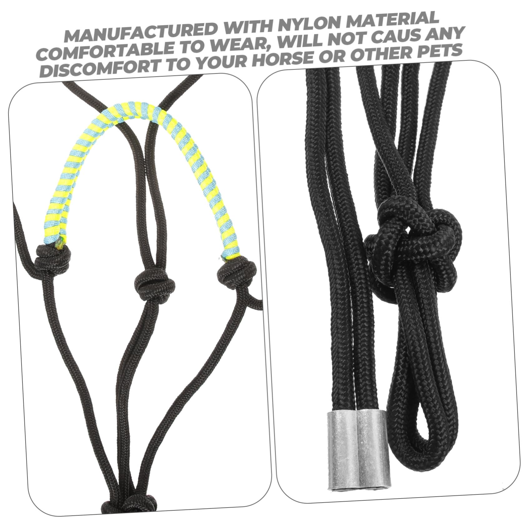 TOYANDONA Verstellbares Pferdehalfter aus Nylon Schwarz Strapazierfähig und Bequem für Pferdetraining Reitvorführungen und Pferdezubehör Zufällige Farbe