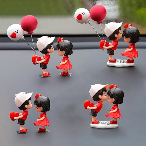 Lindos adornos para parejas, decoración de automóvil, linda acción de caricaturas para parejas, accesorios para el tablero del automóvil, decoración