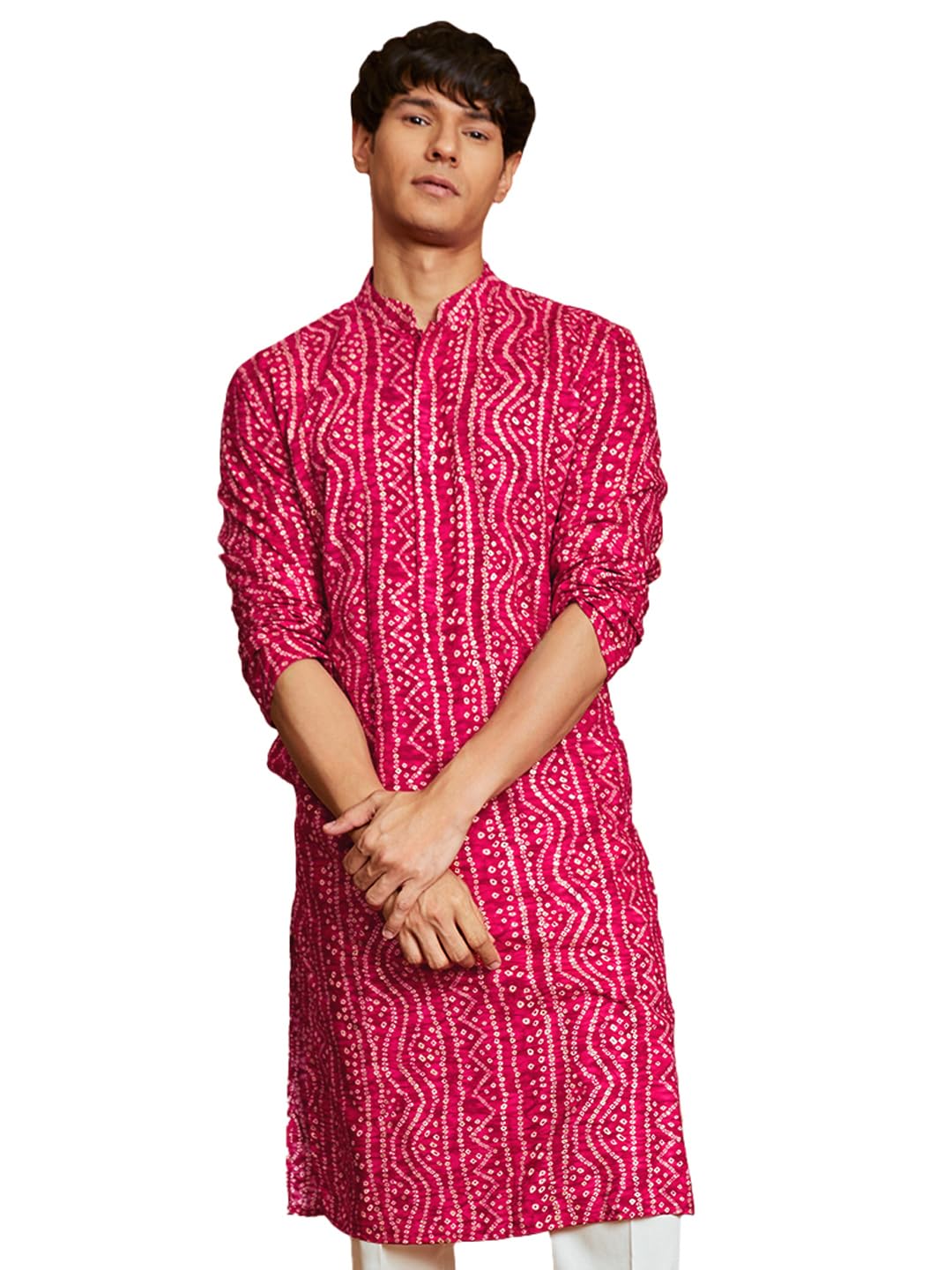 Men's Cotton Bandhani Printed Kurta – Stylish Ethnic Wear for Festive & Occasions