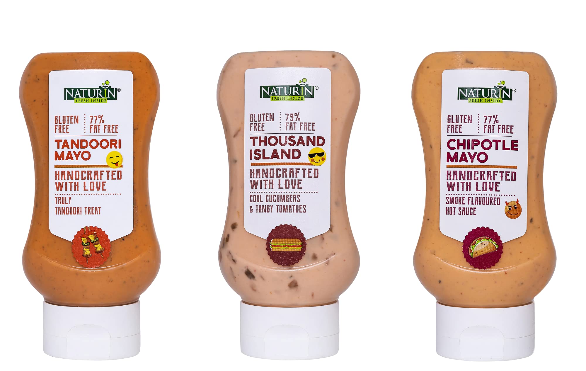 Naturin Combo Pack of 3- Tandoori Mayonnaise (Mayo) 290g, Thousand Island 290g and Chipotle Mayonnaise (Mayo) 290g | Gluten Free I 100% Vegetarian & Eggless Mayonese I Tandori Dip & Dressing I TID (B09QXBSR34) Amazon Price History, Amazon Price Tracker