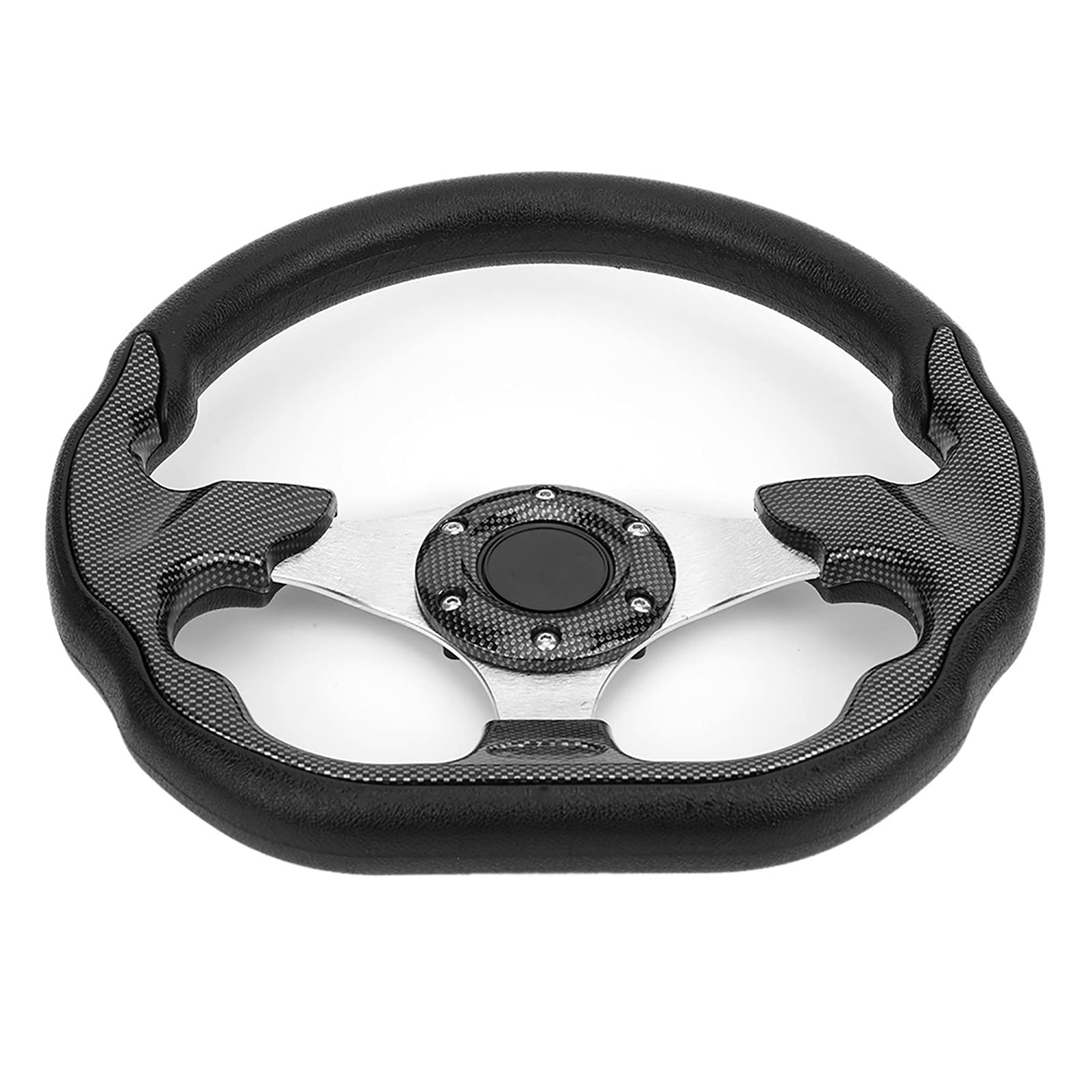 Volante Deportivo 320MM Universal para Coche Estilo Fibra de Carbono con Botón de Bocina, Actualización del Volante de Carreras, Modificación del Interior del Coche