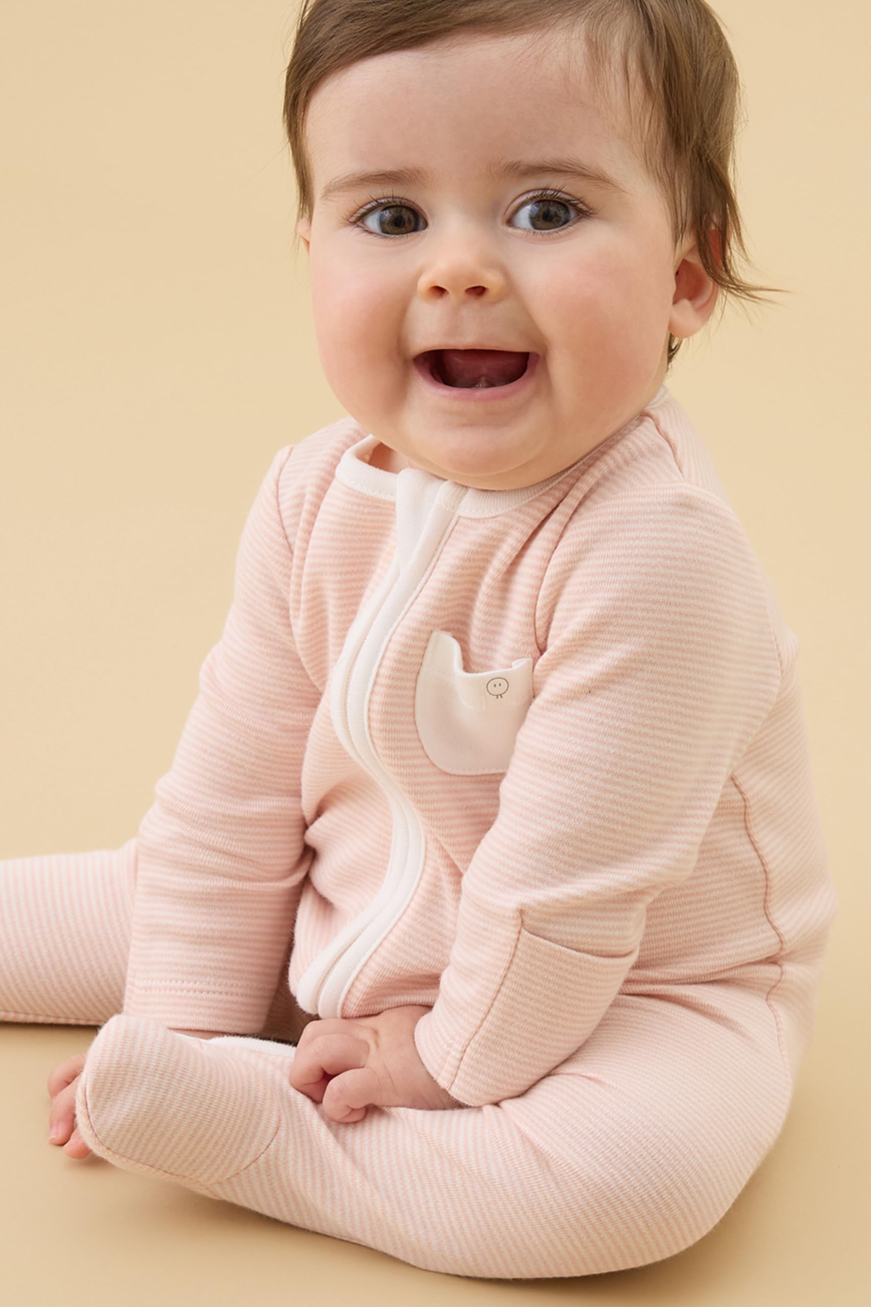 MORI Clever Baby - Tutina per neonato, con cerniera, in cotone biologico anallergico