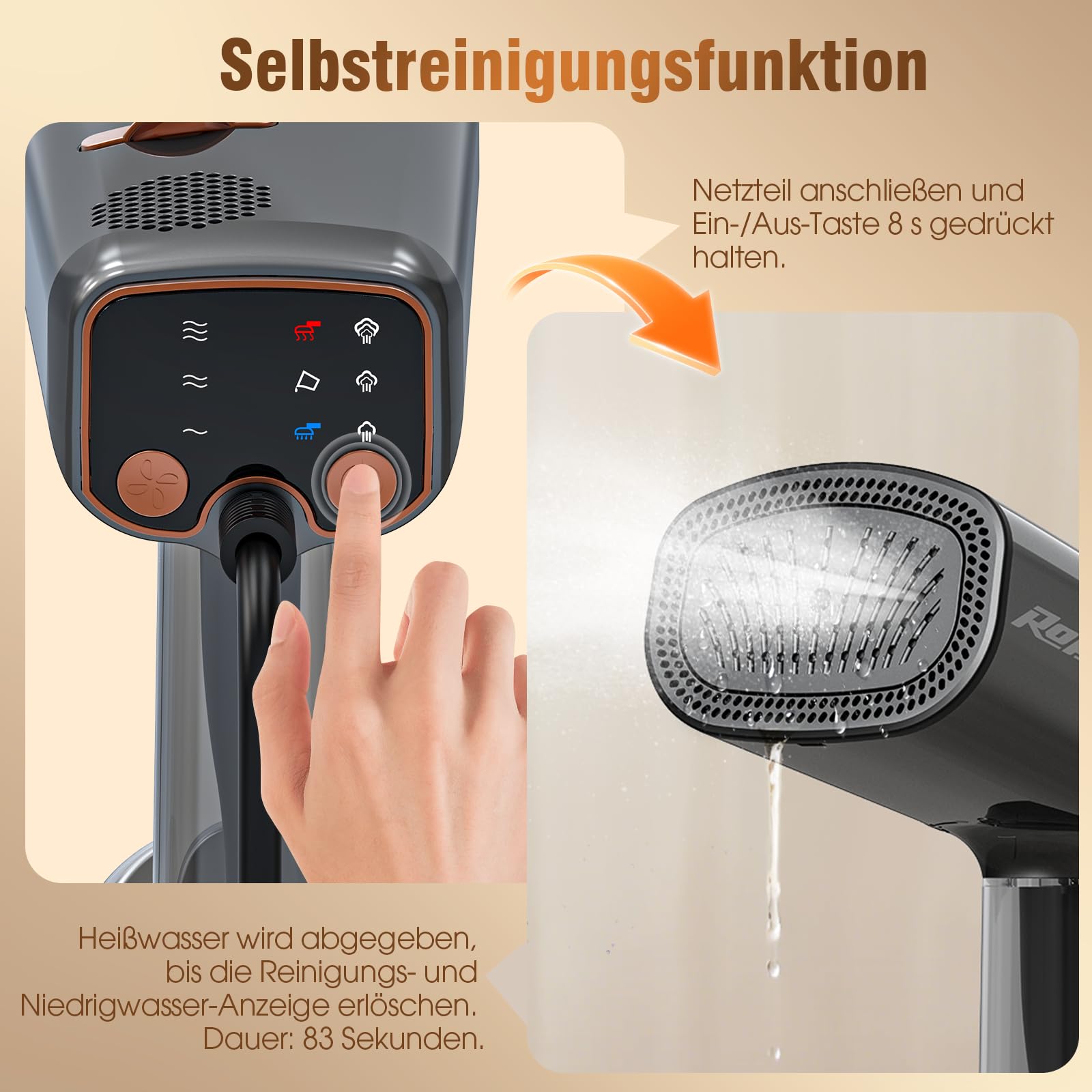 Dampfglätter mit Saugfunktion, 2100W Reisebügeleisen mit 5000Pa Saugkraft, 35 g/min Dampf, 440 ml Wassertank, 3 Dampf- & 3 Saugstufen, Schnellaufheizung, für Zuhause & unterwegs