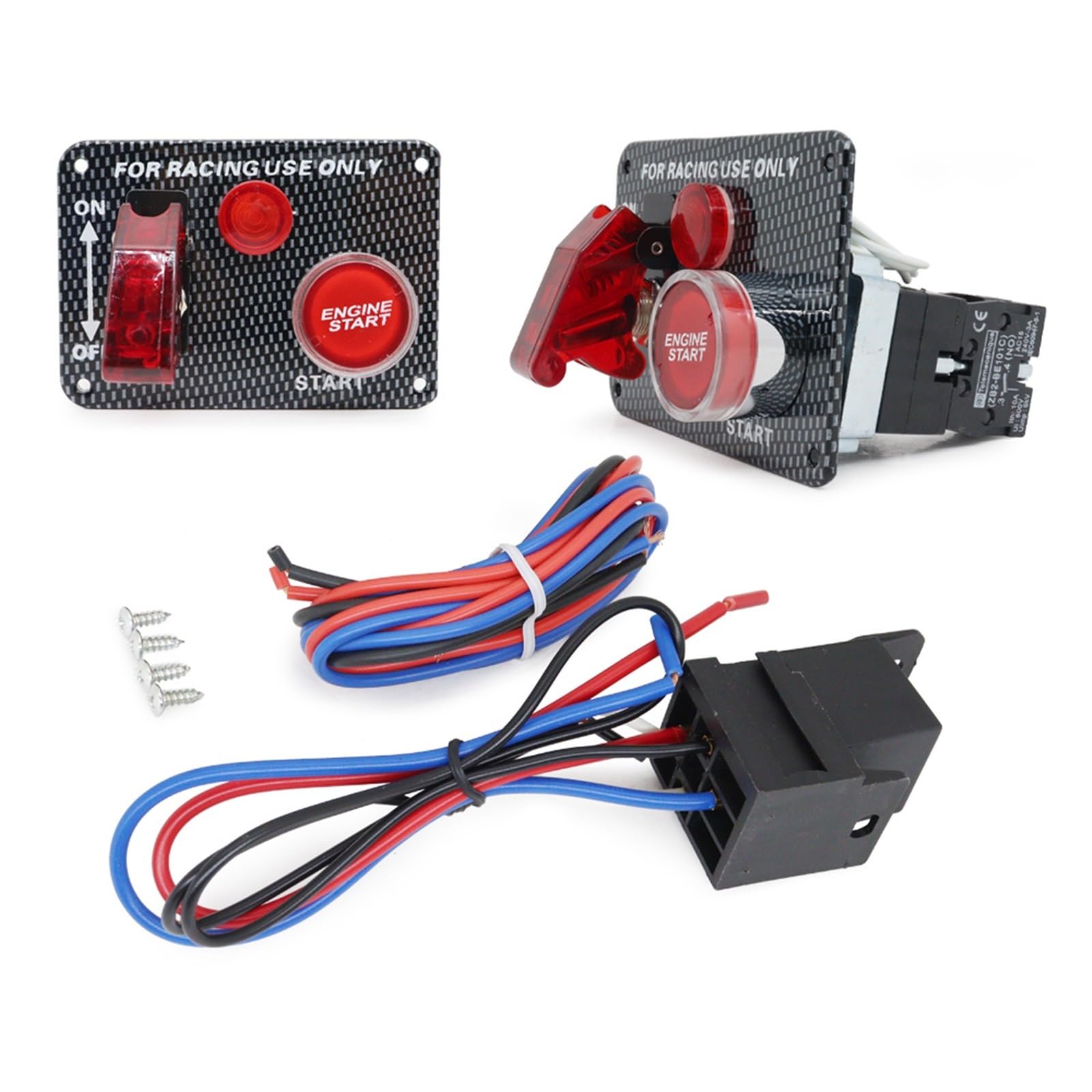 Interruptor de arranque Interruptor de encendido LED 12 V para coche carreras, interruptor y apagado del motor, panel interruptores palanca(9.5cm silver switch)
