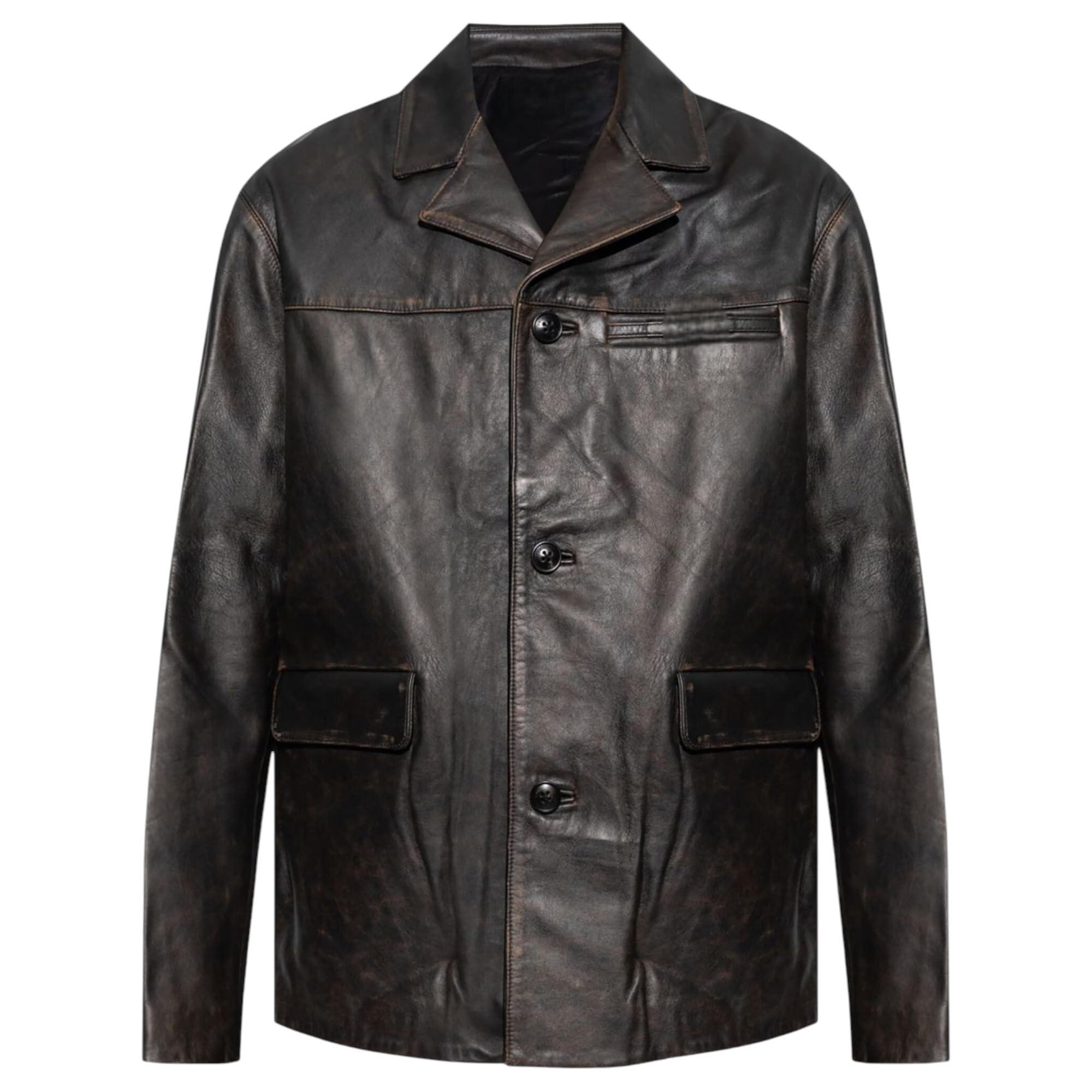 Veste en cuir de vachette idéale contre le vent style rétro - 7