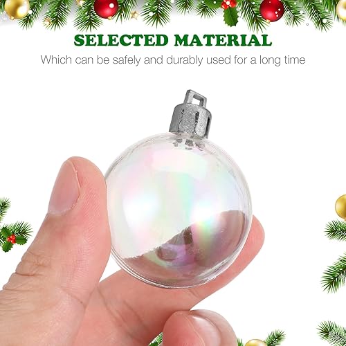 Miniatura 5 de 12 adornos de bolas de Navidad transparentes inastillables, bolas de Navidad iridiscentes, bolas de árbol de Navidad para fiestas de Navidad,