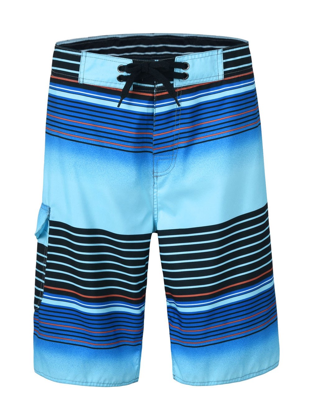 unitop Men's Summer Holiday Stripped Quick Dry Board Shorts Blue 36-picture-34