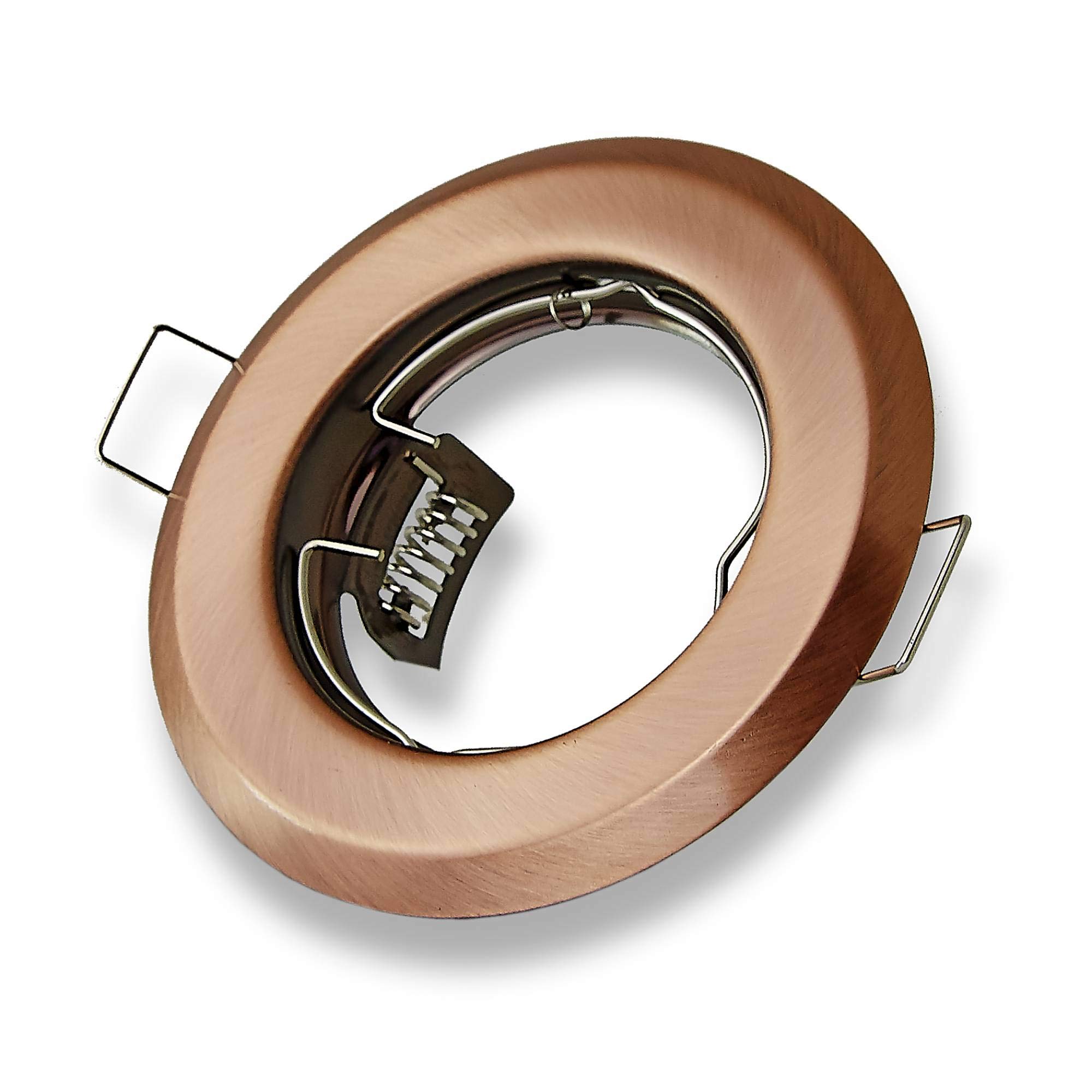 6x Einbaurahmen Rund Für GU10 LED & Halogen – Bronze, Ø85 Mm, Für Deckenmontage In Trockenräumen