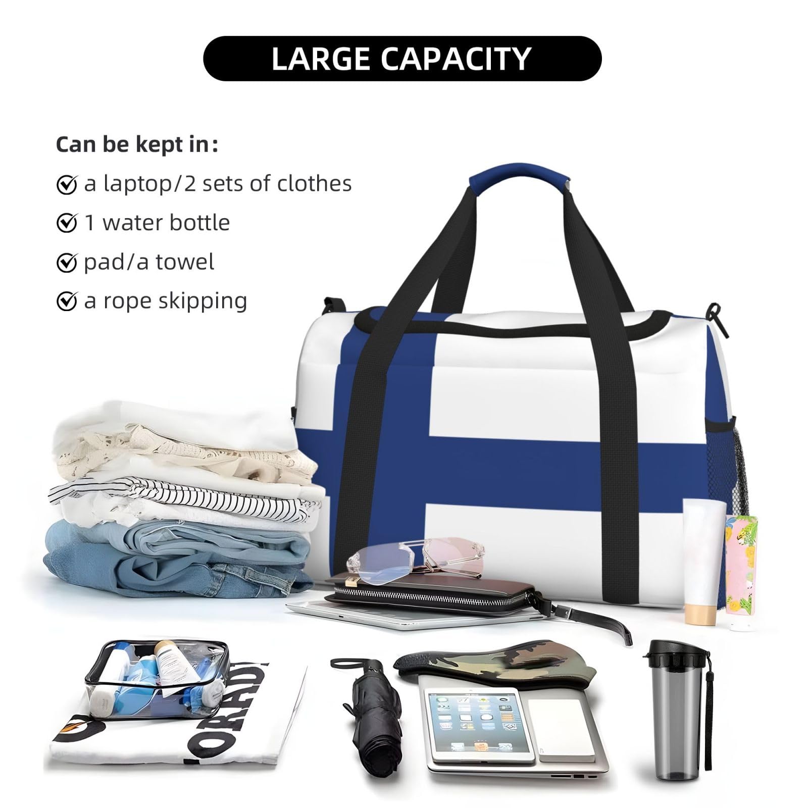 Fińska flaga torba na ramię kobiety mężczyźni podróżna torba crossbody torebka torba na ramię torebki robocze codzienna torba hobo