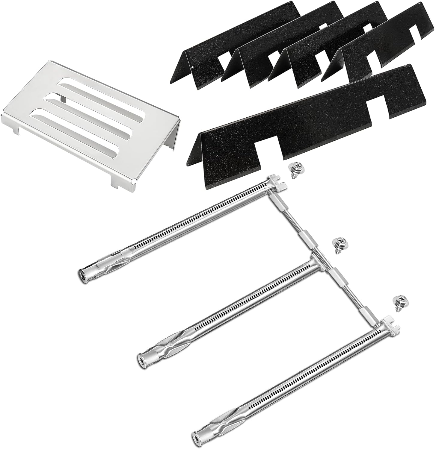 Grill Parts for Weber GS4 Spirit II 300 Series Grill, 7636 67046 Flavorizer Bars, 69787 Grill Burner Tube and 67060 Heat Deflector for Weber Spirit 2 Grill Parts, for Weber Spirit II E/S-310 E/S-320