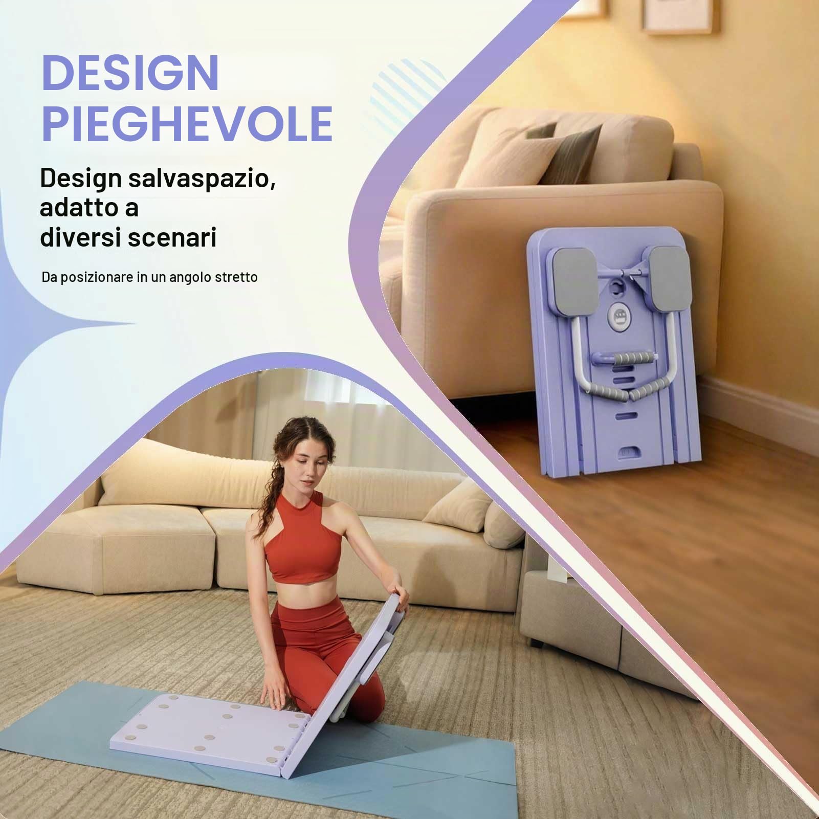 ExeractFit Reformer Pilates per Casa Pilates Board Kit con Barra per Pilate e Fasce di Resistenza Tavola Pilate Multifunzionale Rullo per Addominali Machine